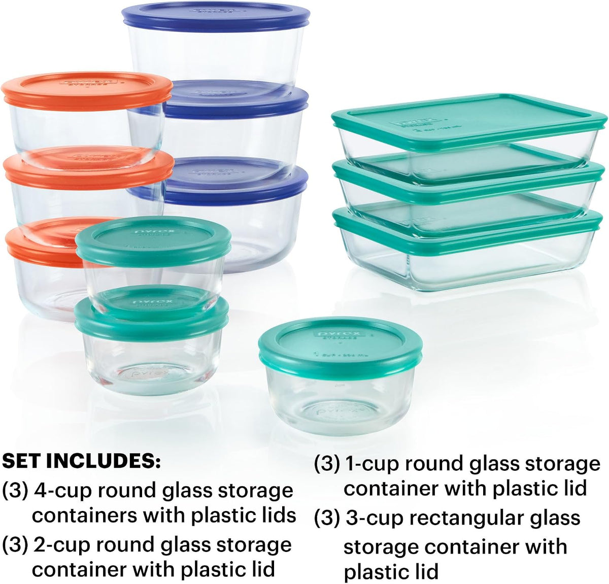 Pyrex Simply Store (12-Pack) Glass Food Storage Containers Set