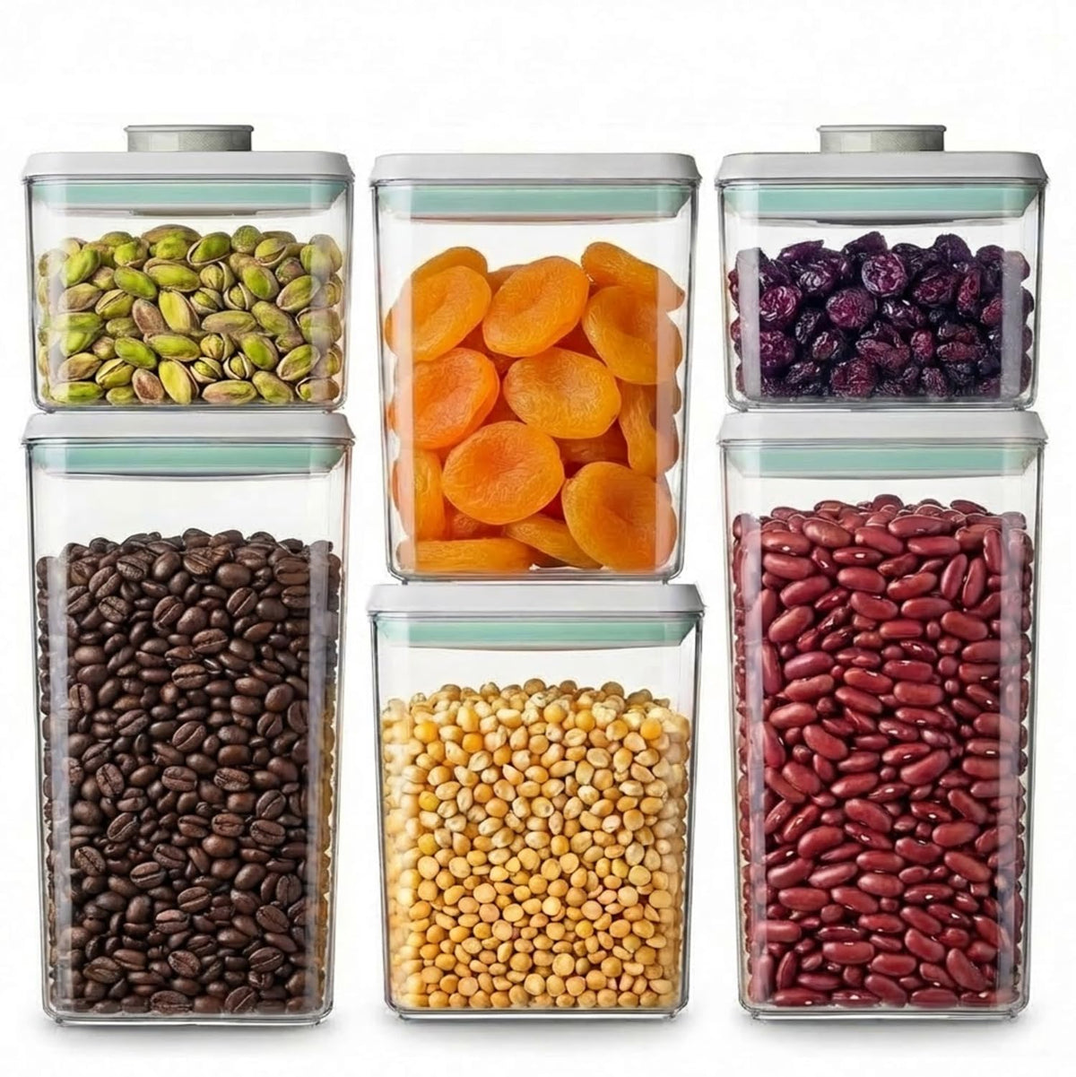 Melovom 12 Pcs Pop Food Storage Containers Airtight Food Storage Containers Set with Lids Kitchen Pantry Organization and Storage, 3.4Qt, 2.8Qt, 2.1Qt, 1.2Qt
