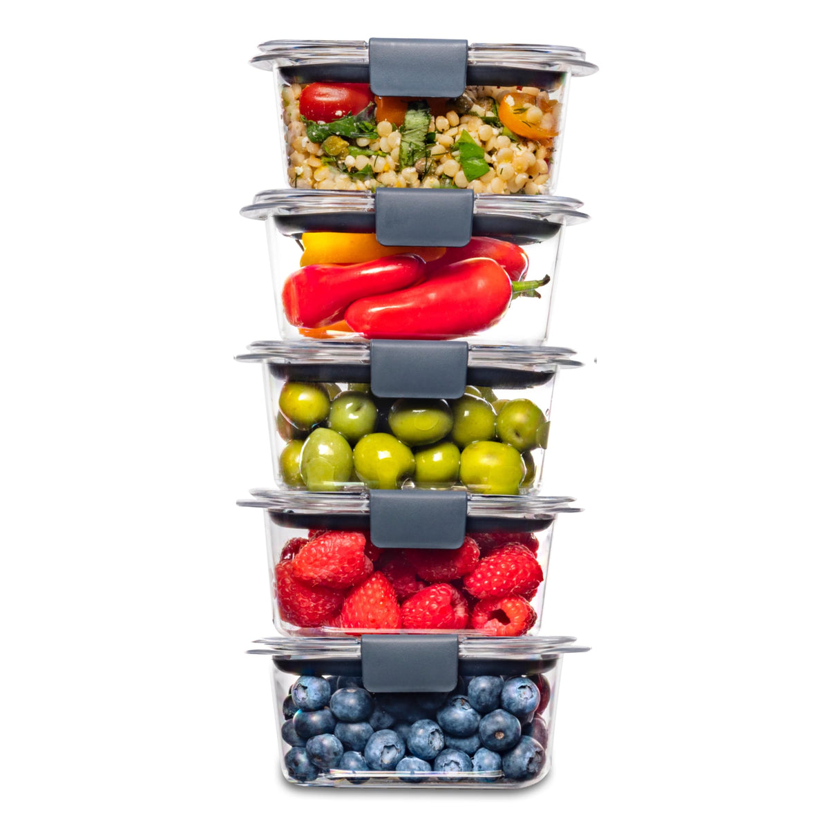 Rubbermaid Brilliance Plastic Food Storage Containerss, 9.6-Cup, 2-Count