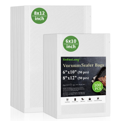 Vacuum Sealer Bags, 11"x16" Gallon, 8"x12" Quart, 6"x10" Pint, 150Pcs