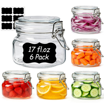 ComSaf Large Square Glass Jars with Airtight Lids 78 oz 3 Pack Wide Mouth