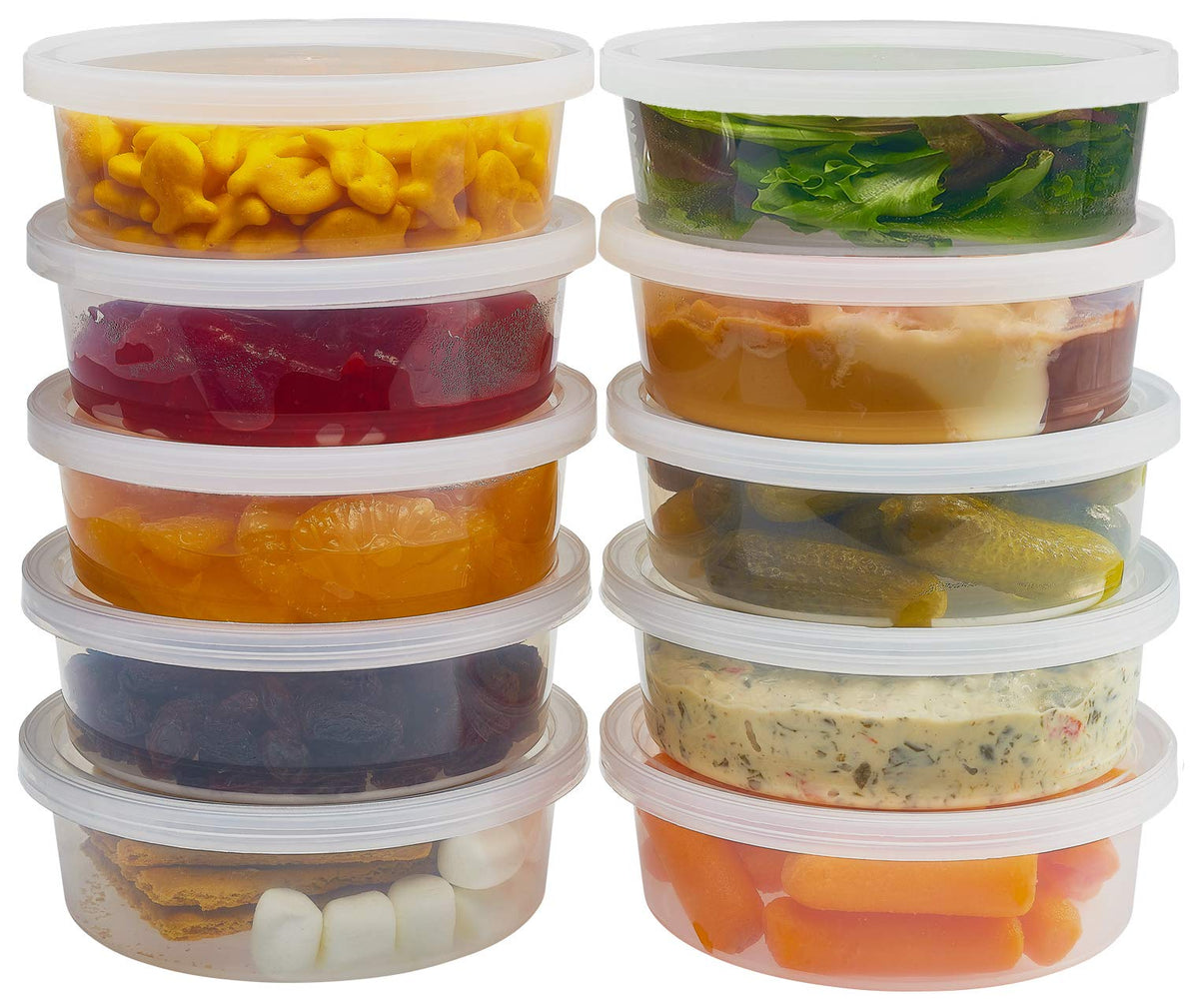 DuraHome - Deli food Storage Containers with Lids 32 oz, Quart Pack of 24 Leak-proof Freezer Safe Microwaveable Soup Storage Container - Clear Plastic Premium Quality