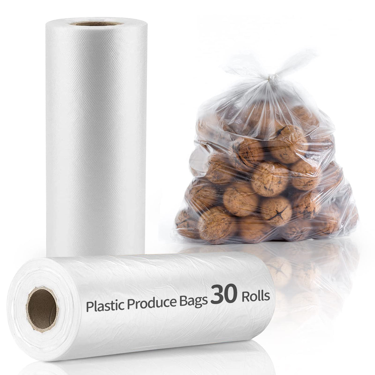 12” x 20” Plastic Produce Bags, Food Storage Bags 350pcs on a Roll