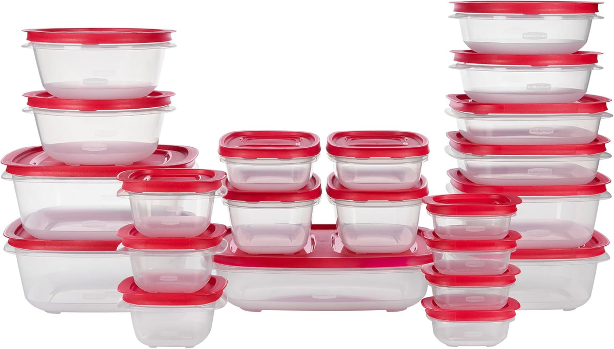 Rubbermaid EasyStore Containers, 44-Piece Set, Food Storage Containers with Lids