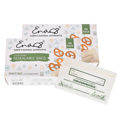 100% Compostable Food Storage Bags [Quart 100 Pack] Eco-Friendly Freezer Bags, Resealable Bags, Heavy-Duty, Reusable, Off-White by Earth's Natural Alternative