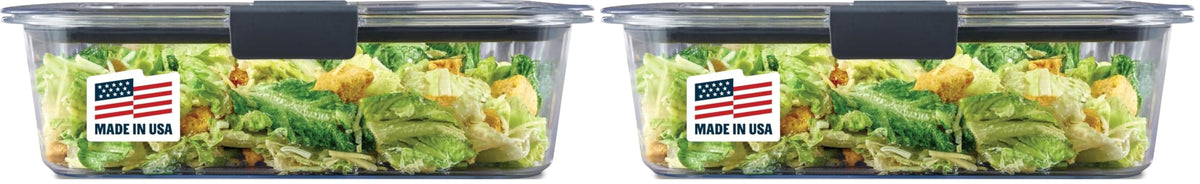 Rubbermaid Brilliance BPA-Free Food Storage Containers, Medium Deep, 4.7 Cup, 2-Pack, Airtight & Leak-Proof, Microwave & Dishwasher Safe