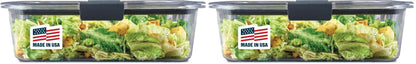 Rubbermaid Brilliance BPA-Free Food Storage Containers, Medium Deep, 4.7 Cup, 2-Pack, Airtight & Leak-Proof, Microwave & Dishwasher Safe