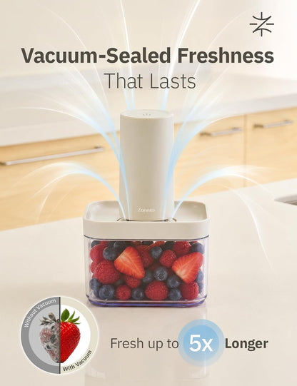 5pcs Vacuum Containers for Food Storage with Compact Vacuum Sealer