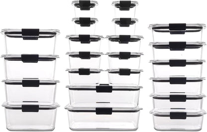Rubbermaid Brilliance BPA Free 44-Piece Food Storage Containers Set Airtight Leak-Proof with Lids for Meal Prep Lunch and Leftovers