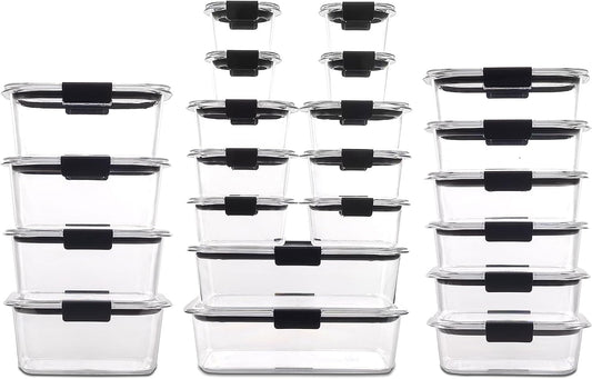 Rubbermaid Brilliance BPA Free 44-Piece Food Storage Containers Set Airtight Leak-Proof with Lids for Meal Prep Lunch and Leftovers