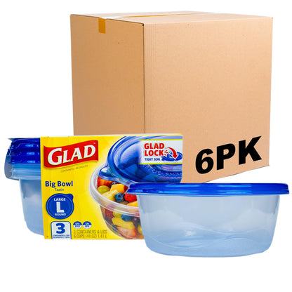 Glad GladWare XL Square Food Storage Containers, 104 Oz, 3 Count