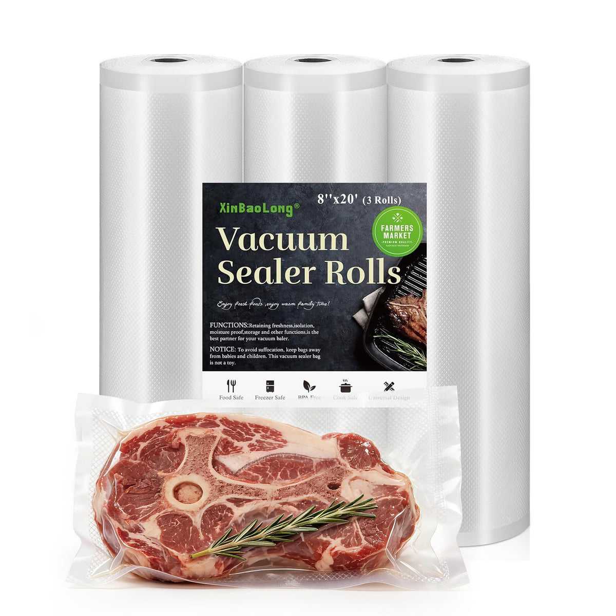 Vacuum Sealer Bags For Food 6 Pack, Kitchen Essentials, Sandwich Bags