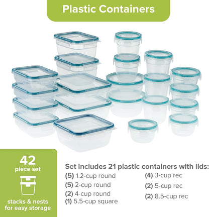 Snapware Plastic Total Solution (21-Pack) Large Food Storage Containers Set