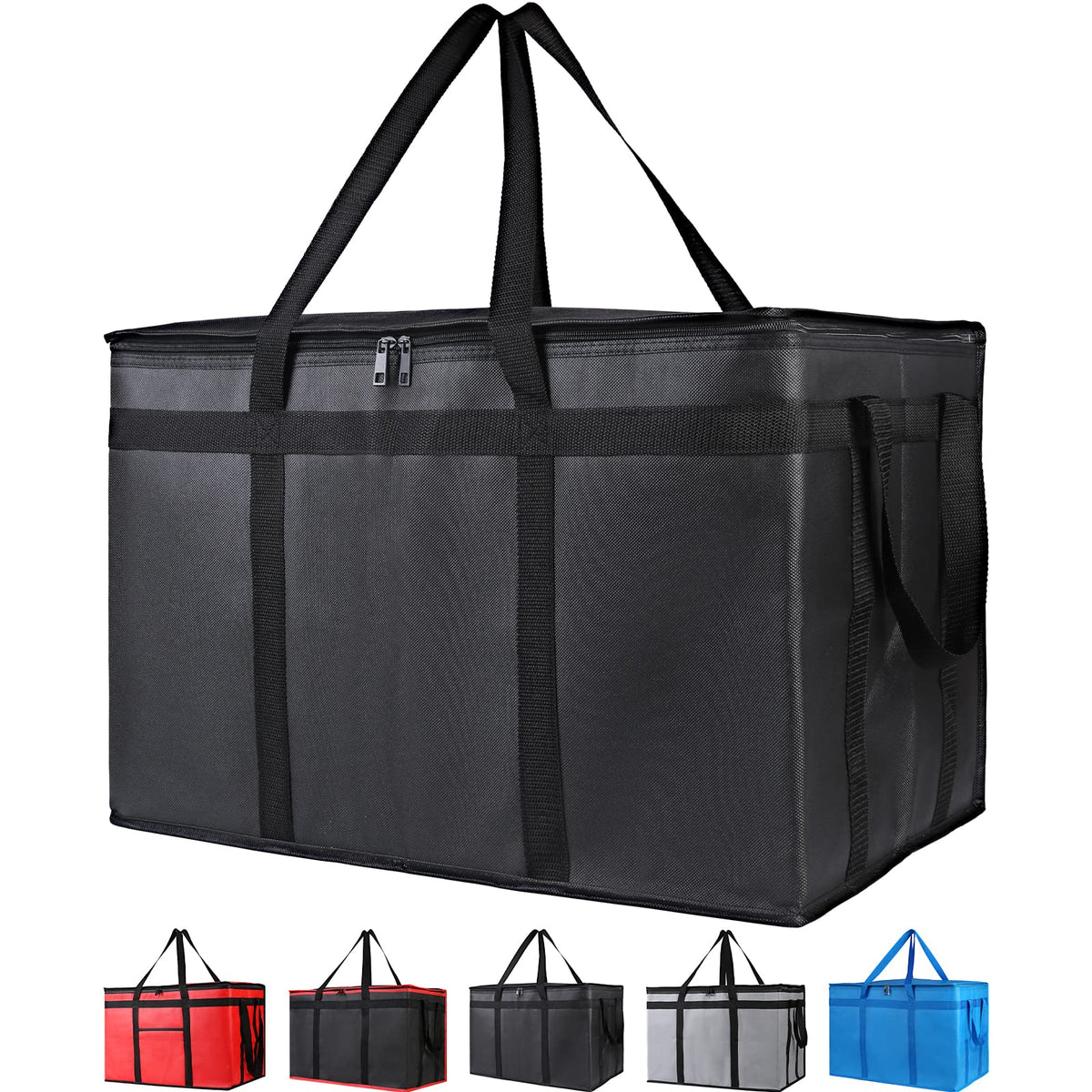 Bodaon Insulated Food Delivery Bag, XXXL Reusable Warming Bag, Black, 1Pk