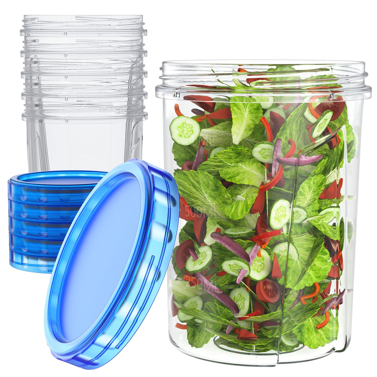 HOMETALL Freezer Storage Containers, [12 Pack-16 Oz] Airtight Plastic