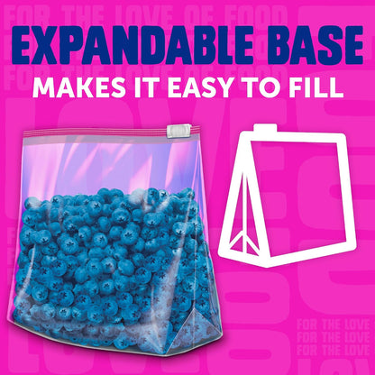 Ziploc Slider Stand-and-Fill Storage Bags, For Food, Sandwich, Organization and More, Gallon, 32 Count