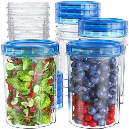 HOMETALL Freezer Storage Containers, [12 Pack-16 Oz] Airtight Plastic