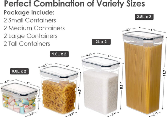 CHEFSTORY Airtight Food Storage Containers with Lids, 8 PCS