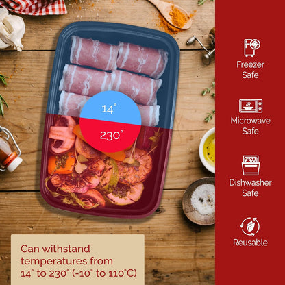 Reli. Meal Prep Containers (50 Pack, 32 oz) Food Containers with Lids