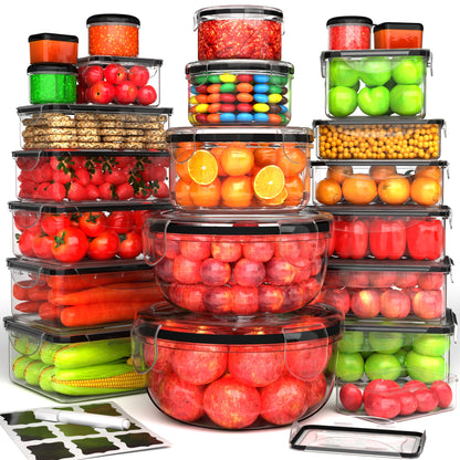 56 PCS Food Storage Containers with Lids Airtight (28 Boxes - 28 Lids)