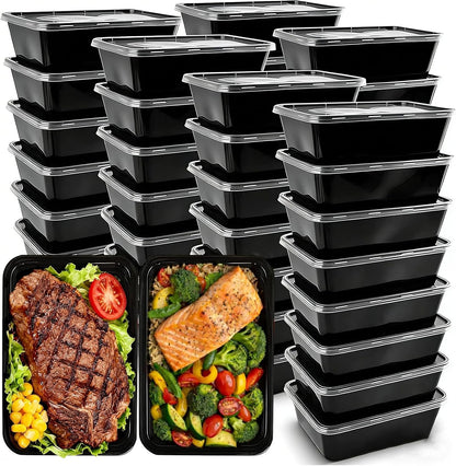 50-Pack Meal Prep Containers, Single Compartment with lids, 26 OZ.