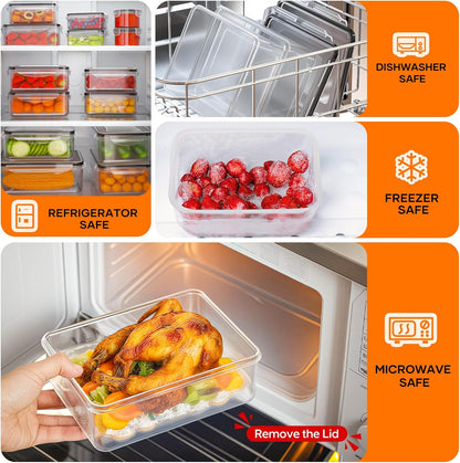 50 PCS Food Storage Containers with Lids BPA-Free (25 Containers & 25 Lids)