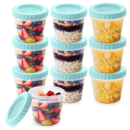 Bentgo Prep - 20 Piece 32 fl oz Leak-Proof Deli Containers with Lids, Food Storage for Meal Prep, Twist-Top, Reusable, PFAS & BPA-Free, Stackable, Microwave, Freezer & Dishwasher Safe (Aqua Splash)