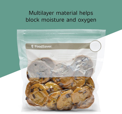 FoodSaver 1-Quart BPA-Free Multilayer Construction Vacuum Zipper Bags