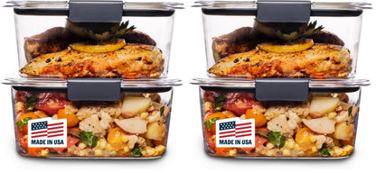 Rubbermaid Brilliance BPA-Free Food Storage Containers, Medium Deep, 4.7 Cup, 2-Pack, Airtight & Leak-Proof, Microwave & Dishwasher Safe