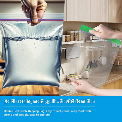 NANSIKE 100-Pack Food Storage Freezer Bags - 3 Sizes