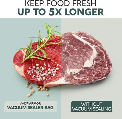 Avid Armor Vacuum Sealer Bags, Vac Seal Bags for Food Storage, Freezing, and Sous Vide Cooking, Non-BPA Freezer Vacuum Sealer Bags, Pint, Quart, and Gallon Sizes Combo Pack, 150 Bags