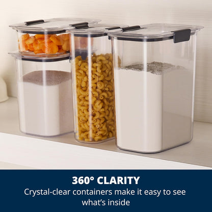 Rubbermaid Brilliance 14-Piece Food Storage Container Set with Scoops Airtight BPA-Free for Kitchen and Pantry Organization