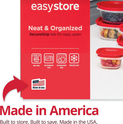 Rubbermaid EasyStore Containers, 44-Piece Set, Food Storage Containers with Lids