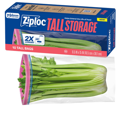 Ziploc Tall Food Storage Bags, 30 Count