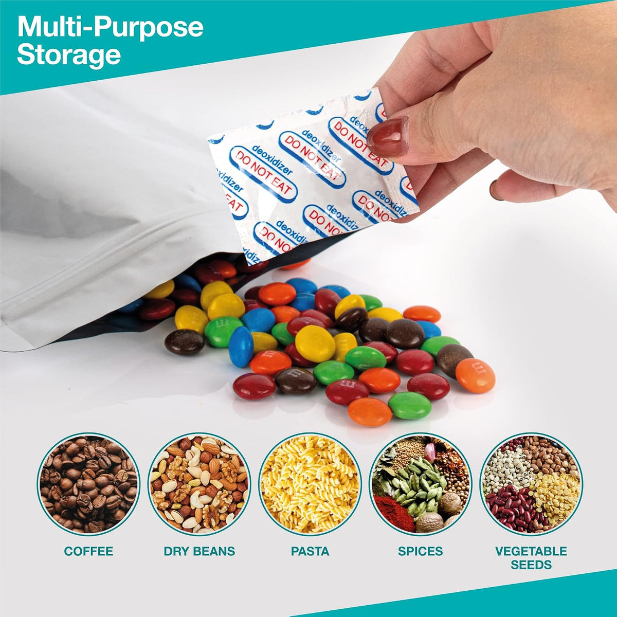50 PCS 1 Gallon Mylar Bags for Long Term Food Storage