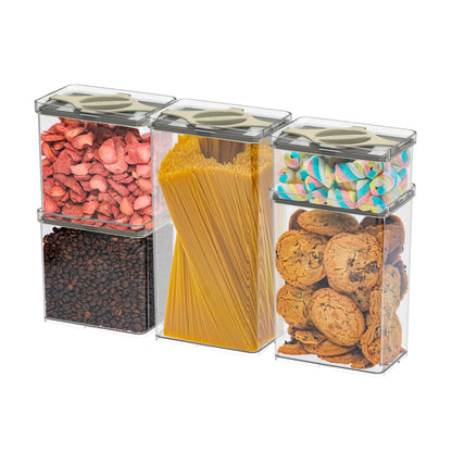 Airtight Pantry Storage Container 5 PC Set Twist-Lock Lid, Sand