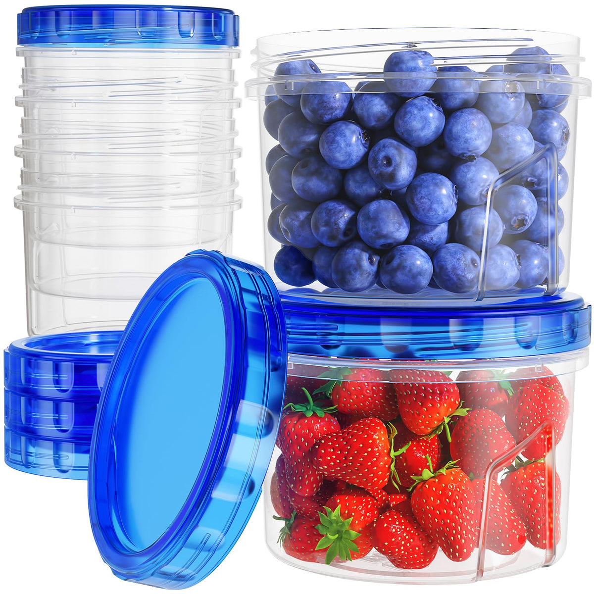 HOMETALL Freezer Storage Containers, [12 Pack-16 Oz] Airtight Plastic
