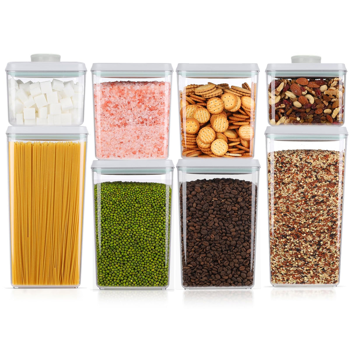 Melovom 12 Pcs Pop Food Storage Containers Airtight Food Storage Containers Set with Lids Kitchen Pantry Organization and Storage, 3.4Qt, 2.8Qt, 2.1Qt, 1.2Qt