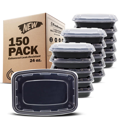 Freshware Meal Prep Containers [50 Pack] 1 Compartment Food Storage Containers with Lids, Bento Box, BPA Free, Stackable, Microwave/Dishwasher/Freezer Safe (16 oz)