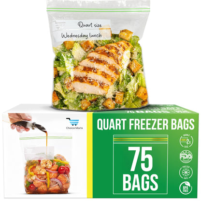 Baggies Variety Size Pack - 200 pcs, Leak Proof Freezer Bags