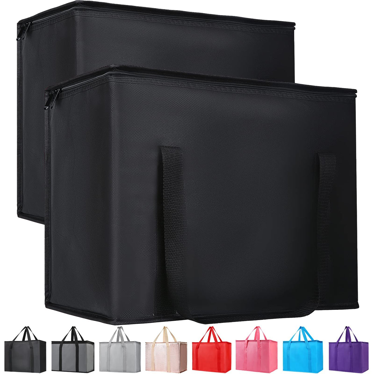 Bodaon Insulated Food Delivery Bag, XXXL Reusable Warming Bag, Black, 1Pk