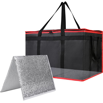 Bodaon Insulated Food Delivery Bag, XXXL Reusable Warming Bag, Black, 1Pk