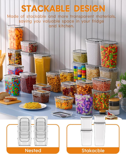 KEMETHY Airtight Food Storage Containers with Lids, 24 PCS, BPA-free