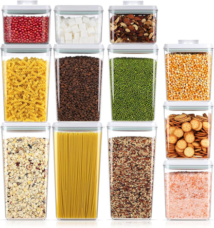 Melovom 12 Pcs Pop Food Storage Containers Airtight Food Storage Containers Set with Lids Kitchen Pantry Organization and Storage, 3.4Qt, 2.8Qt, 2.1Qt, 1.2Qt