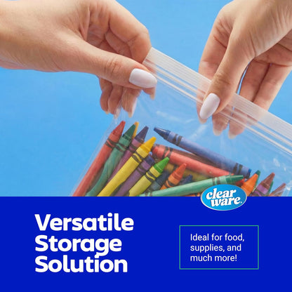 Clearware Zip N' Seal Bags - Variety Pack, 325 Bags - 150 Sandwich Bags, 75 Quart Bags, 50 Gallon Storage Bags, 50 Freezer Gallon Bags, For Food Storage, Freezer Bags, BPA Free