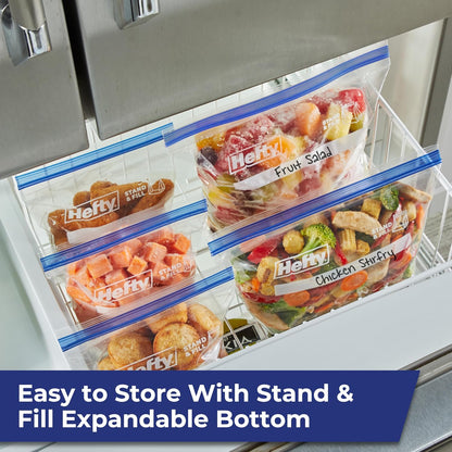 Hefty Press to Close Freezer Bags, Half Gallon Size, 20ct