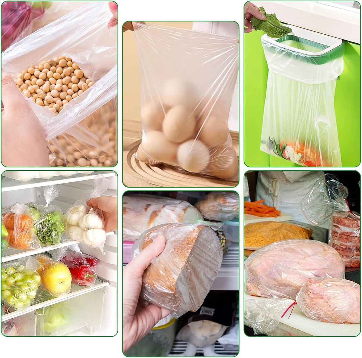 Food Bags, 14" X 20" Plastic Produce Bags Roll, Fresh-Keeping Clear Plastic Bags for Food, Fruit, Vegetable, Bread, Kitchen, freezer, Supermarket, 350 Produce Bags/Roll (1 Rolls)