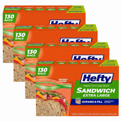 Hefty Press to Close Food Storage Bags, Gallon Size, 20ct