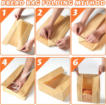 50 Pcs Bread Bags for Homemade Bread 50% Thicker With Window Sourdough Bags