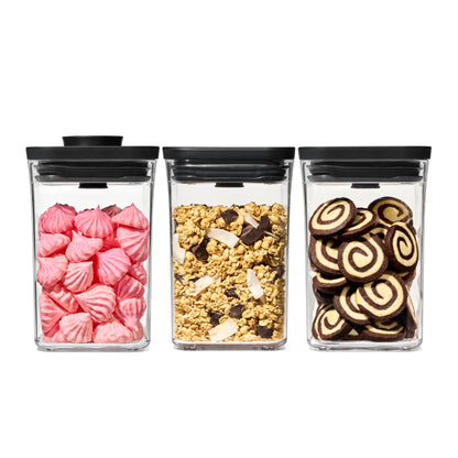 OXO Good Grips POP Small Square Airtight Food Storage Containers, 3-Piece